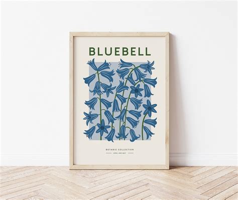 Bluebell Art Print Bluebells Poster Bluebell Flower Market Etsy