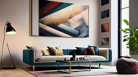 Premium AI Image | Contemporary art gallery wall in a modern living room