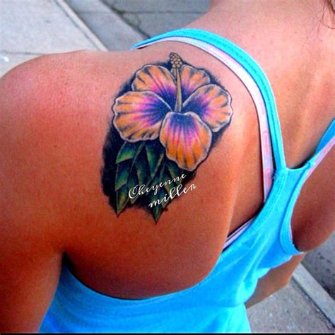 53 Fabulous Hibiscus Shoulder Tattoos