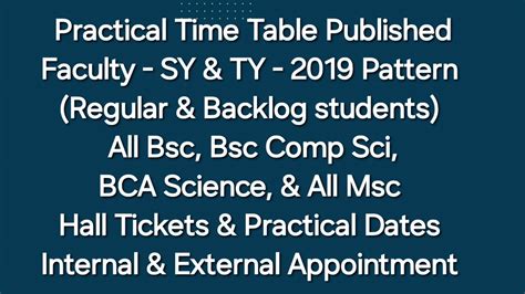 Sppu Practical Exam Time Table Published All Bsc Msc Bca Bcs