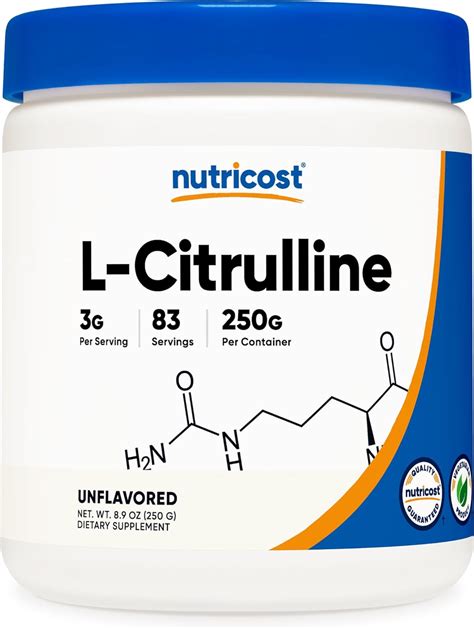 Amazon Nutricost Pure L Citrulline Base Powder 250 Grams