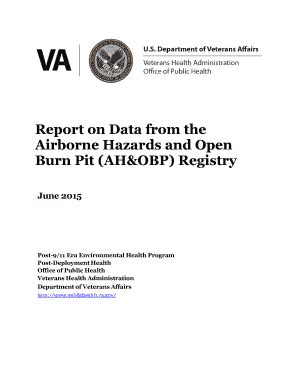 Fillable Online Report On Data From The Airborne Hazards And Open Burn