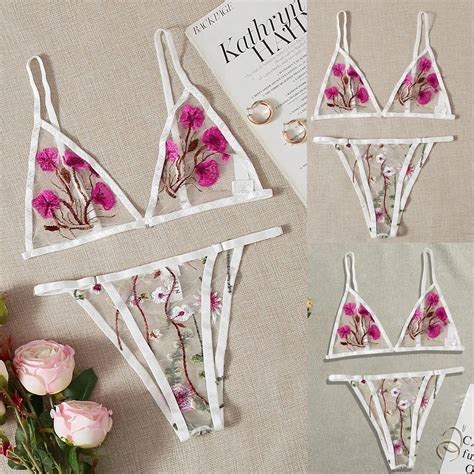 Bra New Sexy Fashion G String Thong Sleepwear Underwear Lingerie Flower