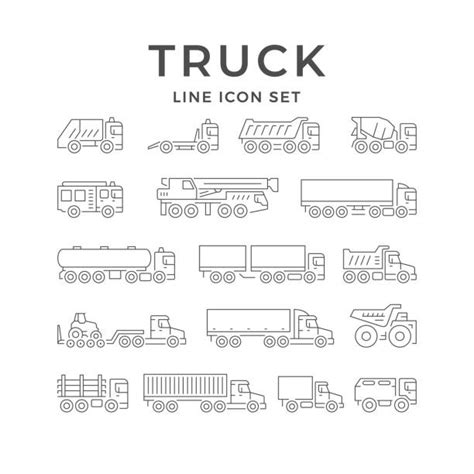 16 300 Semi Truck Icon ภาพประกอบสต็อก กราฟิกแบบเวกเตอร์ปลอดค่า