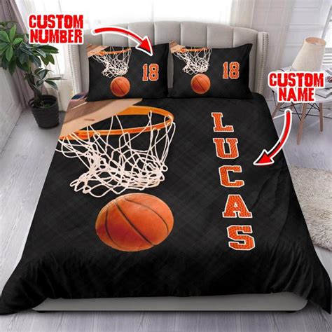 Personalized Basketball Bedding Sets Custom Name Basketball Etsy