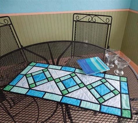 Stained Glass Table Runner Patchwork Table Runner Table Topper