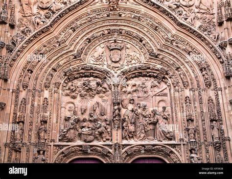 Detalle De La Puerta De Ramos En La Fachada De La Catedral Nueva