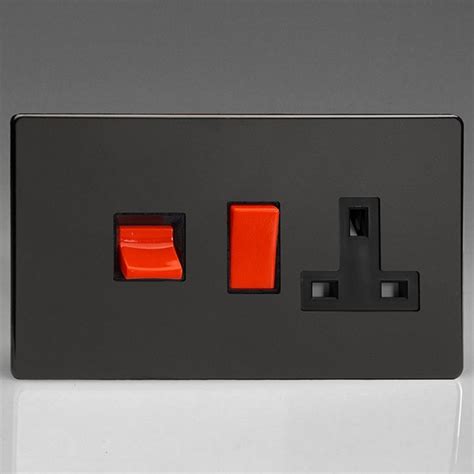 Varilight 45a Cooker Switch 13a Dp Switched Socket Xdl45pbs Ukes