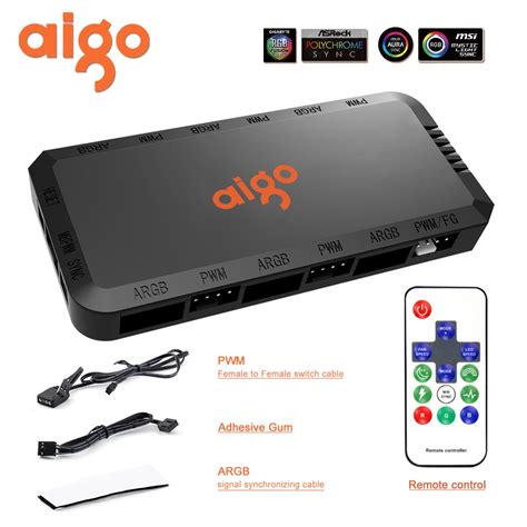 Hub Controladora Aigo Apc Pwm Argb V Pin Controle Pc Gamer