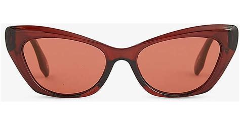 Le Specs Eye Trash Cat Eye Frame Acetate Sunglasses In Pink Lyst Uk