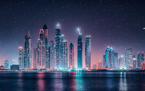 City Skylines At Night Wallpaper