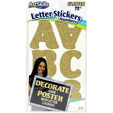 ArtSkills Letter Stickers Numbers Glitter 72 CT Walmart