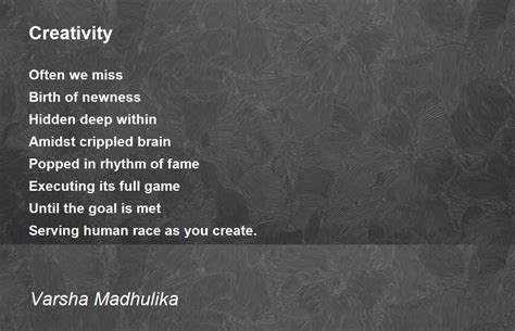 Creativity Poem By Varsha M Poem Hunter