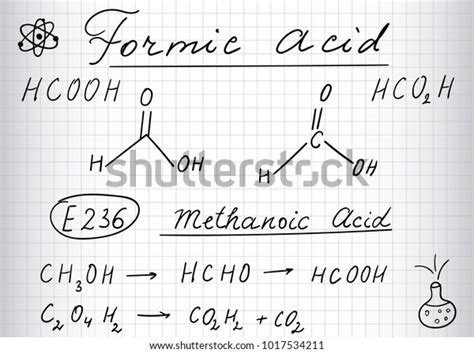 Formic Acid Methanoic Molecule Hand Drawing Stock Vector Royalty Free 1017534211 Shutterstock