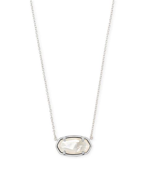 Elisa Sterling Silver Pendant Necklace In Ivory Mother Of Pearl