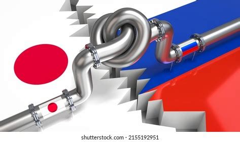 Fuel Gas Pipeline Knot Flags Japan Stock Illustration