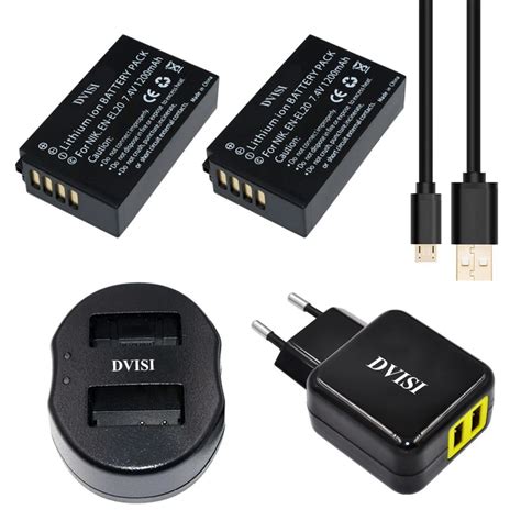 2pcs 1200mAh EN EL20 EL20 Rechargeble Digital Camera Battery Charger