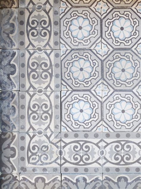 Old Floor Tiles With Flower Pattern Piet Jonker