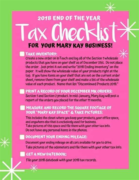 Mary Kay Tax Worksheets 2021