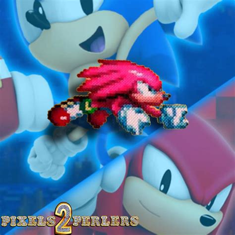 Sonic Mania Knuckles Perler Rbeadsprites