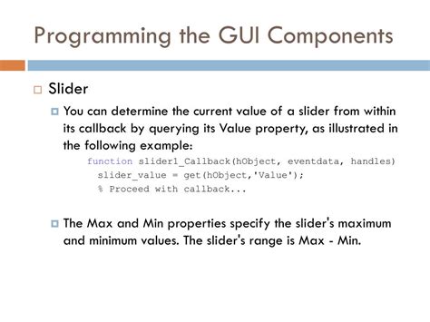 Ppt Introduction To The Graphical User Interface Gui In Matlab