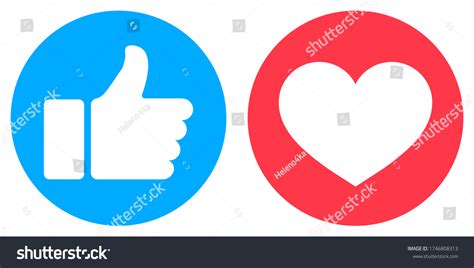 Thumb Heart Icon Vector Like Love Stock Vector Royalty Free