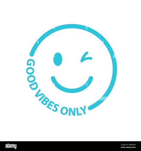 Emotional Emoticon Icon Good Vibes Only From Blue Icon Set Stock