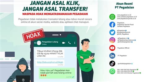 Masyarakat Diminta Waspada Terhadap Penipuan Yang Mengatasnamakan Pegadaian