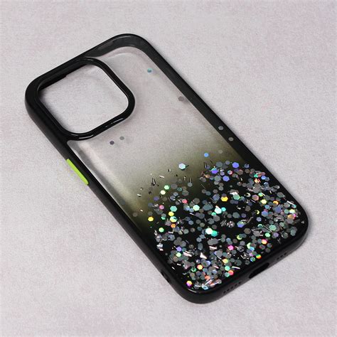 Maska Futrola Frame Glitter Za IPhone 14 6 1 Pro Crna Mob Shop