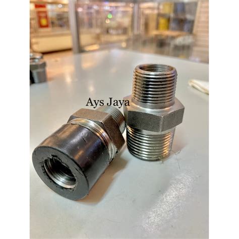 Jual Double Nepel Besi A105 3000 Psi NPT 1 4 Inchi Jakarta Barat