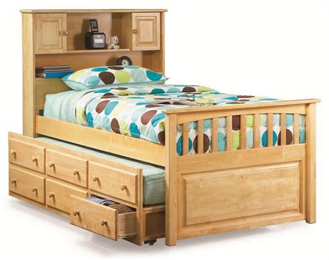 Twin Captains Bed With Storage And Bookcase Headboard