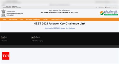 Nta Releases Neet Ug Answer Key At Nta Ac In Heres The Direct