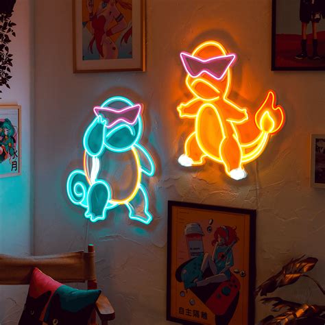 Squirtle Inspired Neon Wall Art Neon Signs By Hoagard Squirtle Neon