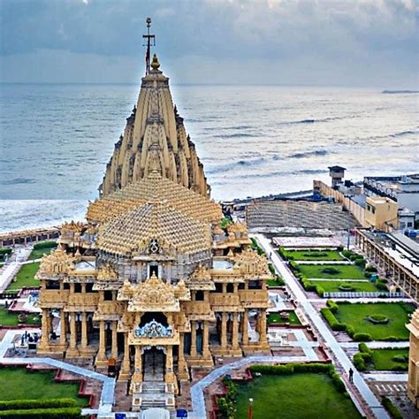 Somnath Jyotirling Gujrat Ancient Indian Architecture Sky Aesthetic