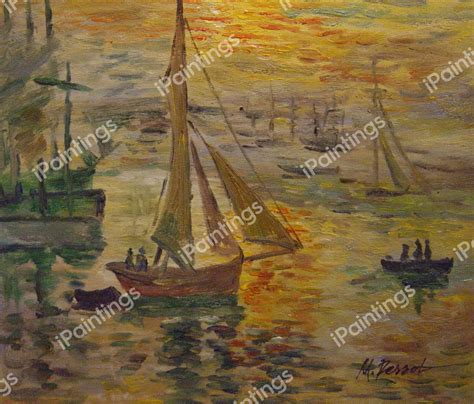 Sunrise Seascape Painting by Claude Monet Reproduction | iPaintings.com