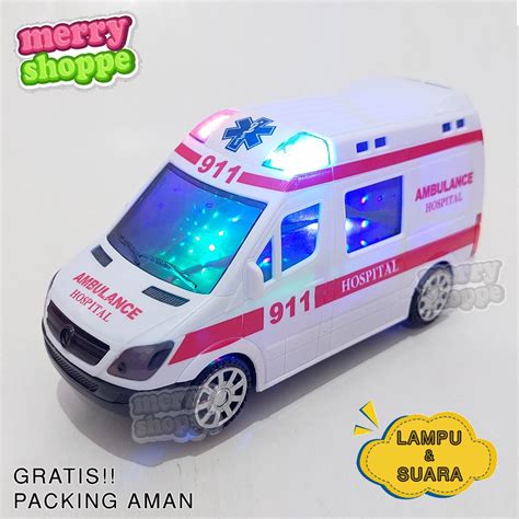 Jual Mainan Mobil Ambulan D Dengan Lampu Ambulans Dan Suara Sirine