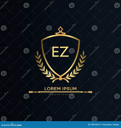 EZ Letter Initial With Royal Template Elegant With Crown Logo Vector