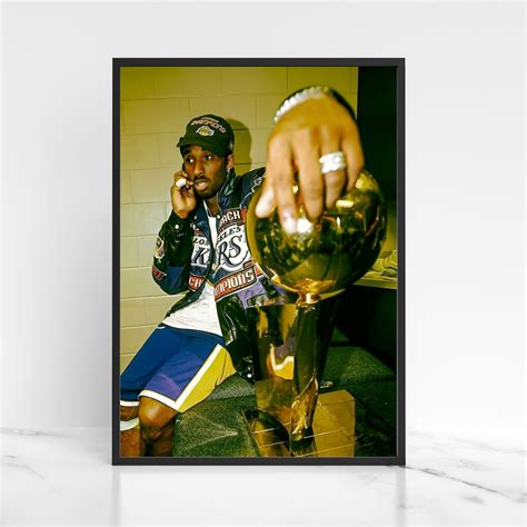 Kobe Bryant Trophy Locker Room Wall Art Classic Basketball Print Nba