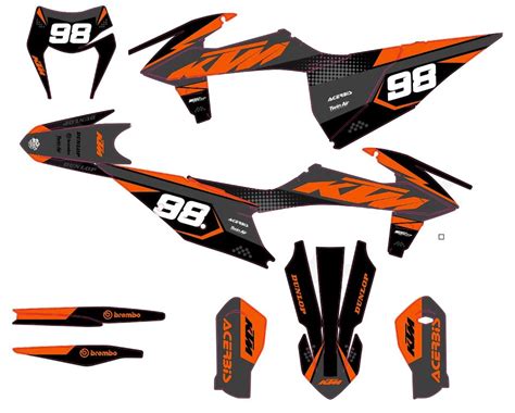 Kit déco KTM EXC EXC F 2020 2023 Factory Orange Boutique Kit