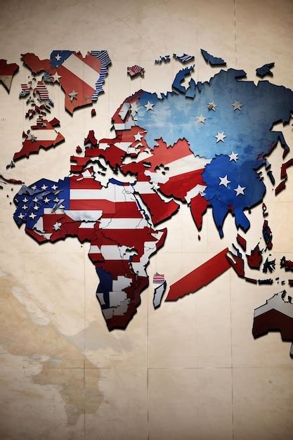 Premium AI Image | USA Flag on the world map American Flag