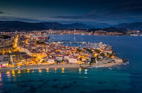 Cityscape Of Ajaccio In Corsica France Aerial View Stock Photo