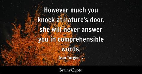 Ivan Turgenev However Much You Knock At Nature S Door