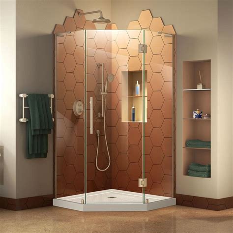 Dreamline Prism Plus 36 In X 36 In X 7475 In Semi Frameless Neo Angle Hinged Shower