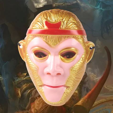 Black Myth Wukong Monkey King Face Mask Cosplay Prop For Halloween