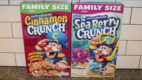 Cap’n Crunch’s Cinnamon Crunch And Sea Berry Crunch Cereal Review Youtube