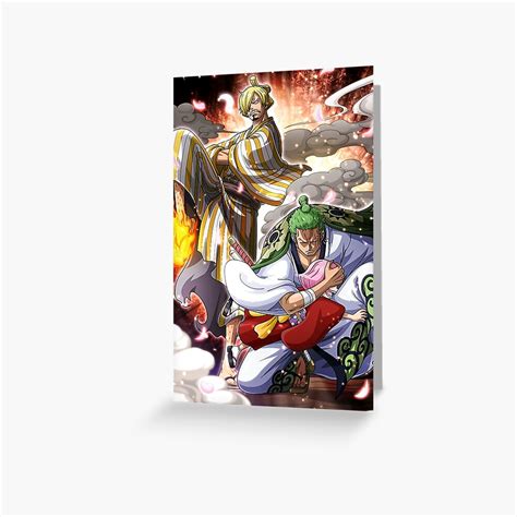 One Piece Zoro Sanji Wano Greeting Card For Sale By Stephanieben