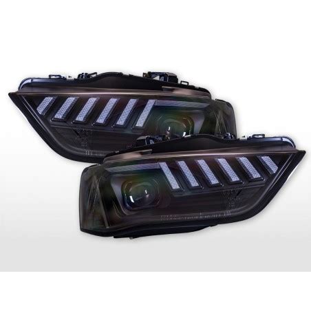 Jeu de phares feux diurnes LED Audi A4 8K année 13 15 noir