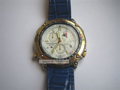 Citizen Alarm Chronograph Wr 100 Gn 4 S Vintage