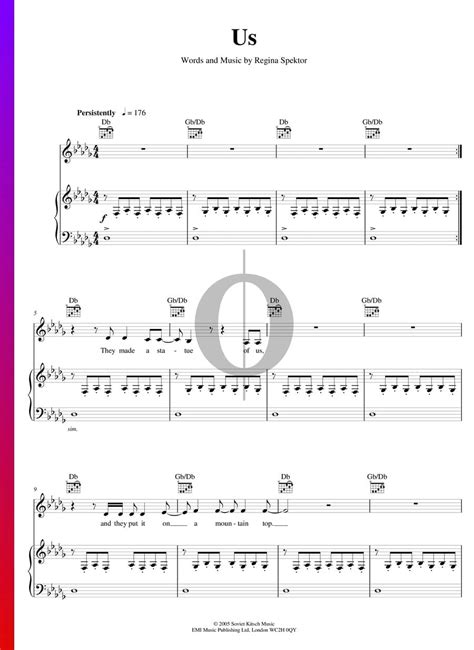 Spektor Us Piano Sheet Music