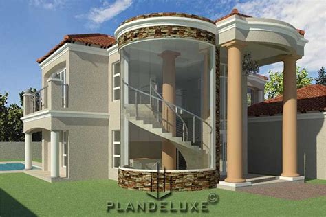 4 Bedroom Double Story House Plan Modern Home Designs Plandeluxe